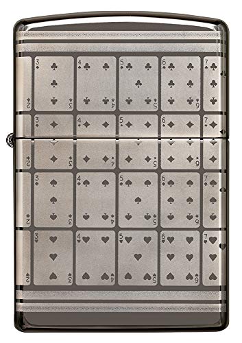 ZIPPO  Sturmfeuerzeug, Playing Cards, 360° Photo Image, Black Ice, nachfüllbar, in hochwertiger Geschenkbox