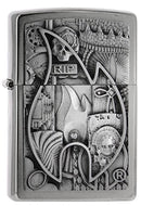 Zippo Sturmfeuerzeug 2005105 TORN PAPER EMBLEM - Chrome brushed - Zippo Collection 2017 -