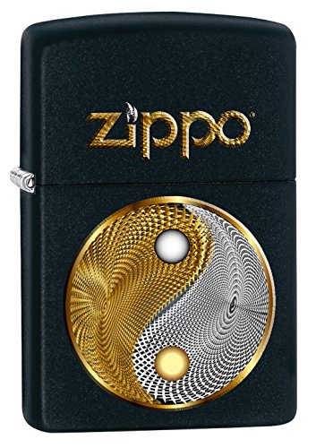 Zippo Abstract Ying Yang - Black Matte - Spring 2017 Feuerzeug, Chrom, Silber, 5.8 x 3.8 x 2 cm