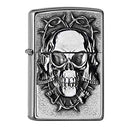 Zippo Three Skulls Feuerzeug, Messing, Chrom, 5.5 x 3.5 x 1 cm