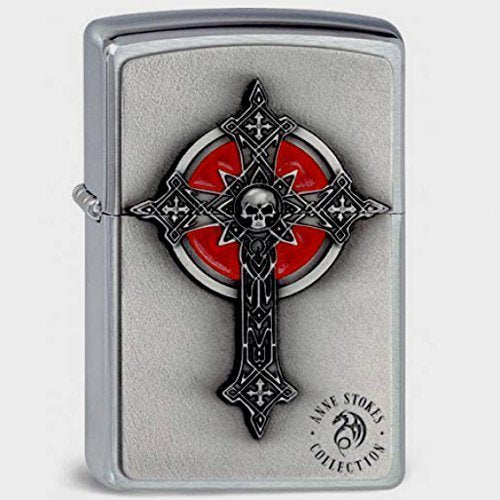 Original Zippo Gothic Cross & Skull, Kreuz, 3D-Emblem