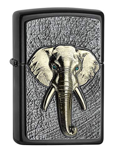 ZIPPO  Sturmfeuerzeug, Elefant, Emblem Attached/Adorned with Swarovski® Crystal, Gray Dusk, nachfüllbar, in hochwertiger Geschenkbox