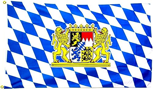 Flaggenking Fahne Flagge Freistaat Bayern Löwe ohne Schrift, mehrfarbig, 150 x 90 x 1 cm, 16995