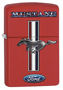 Zippo Ford Mustang Benzinfeuerzeug, Messing, Edelstahloptik, 1 x 6 x 6 cm