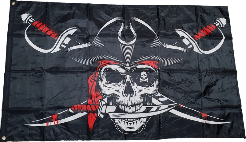 Fahne Flagge Pirat mit Säbel 90 x 150 cm mit 2 Ösen