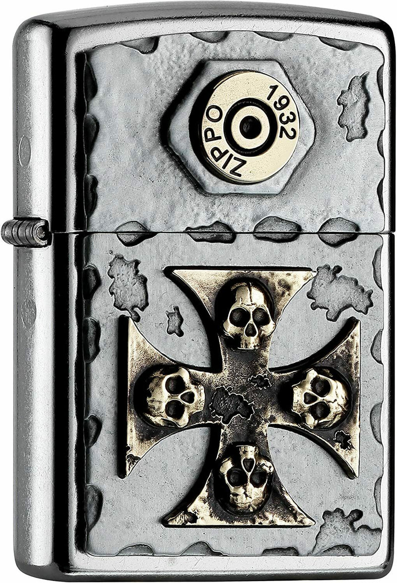 ZIPPO Feuerzeug 2004746 Cross and Skulls Emblem