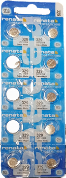 10x RENATA Uhrenbatterie 329 für Armbanduhr Knopfzelle SR 731 V329 SR731SW