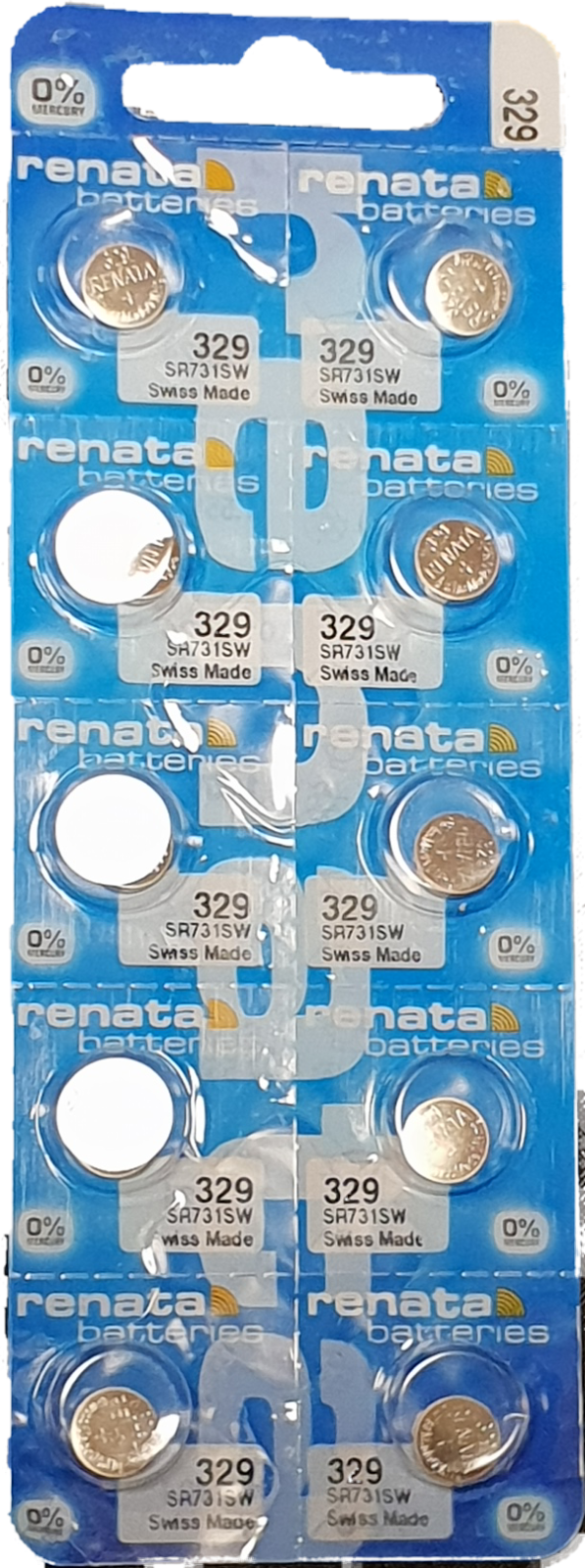10x RENATA Uhrenbatterie 329 für Armbanduhr Knopfzelle SR 731 V329 SR731SW
