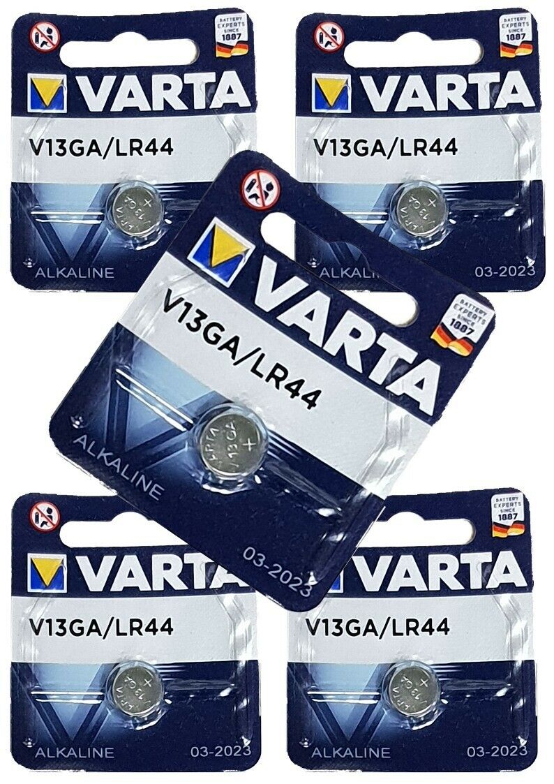 5 x VARTA V13GA Knopfzelle 1,5 Volt Batterie AG 13 LR44 A76