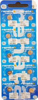 10 x RENATA Uhrenbatterie 321 für Armbanduhr Knopfzelle SR 616 V321 SR616SW