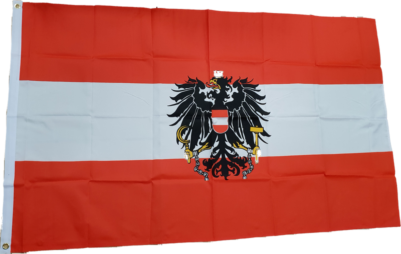 Fahne Flagge Österreich mit Wappen 90 x 150 cm mit 2 Ösen