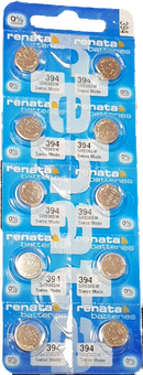 10x RENATA Uhrenbatterie 394 für Armbanduhr AG 9 Knopfzelle SR 936 V394 SR936SW