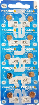 10 x RENATA Uhrenbatterie 362 für Armbanduhr Knopfzelle LR 721 V362 SR721 AG 11