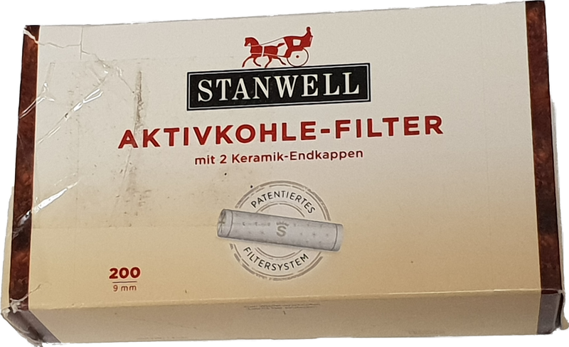 STANWELL 200 Aktivkohle 9 mm Pfeife Pipe Filter Pfeifenfilter Verpackung beschäd
