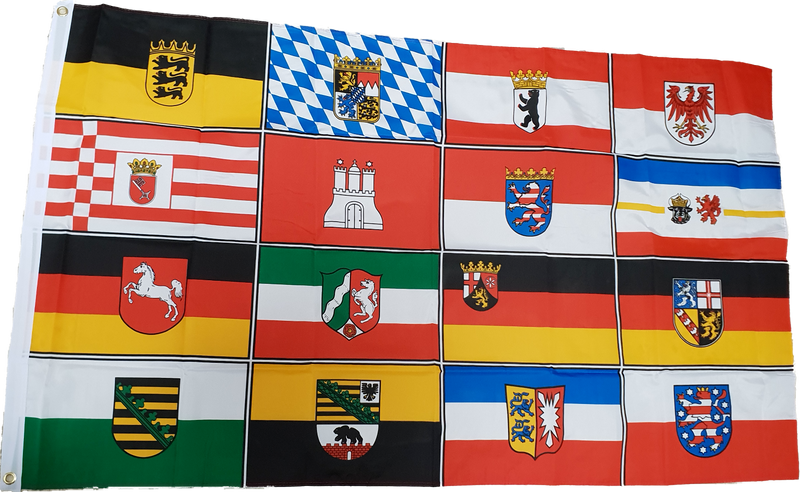 Fahne Flagge 16 Bundesländer  90 x 150 cm mit 2 Ösen für Fahnenmast