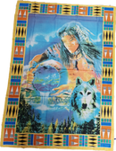 Fahne Flagge Indianer Motiv mit Wolf 90 x 150 cm