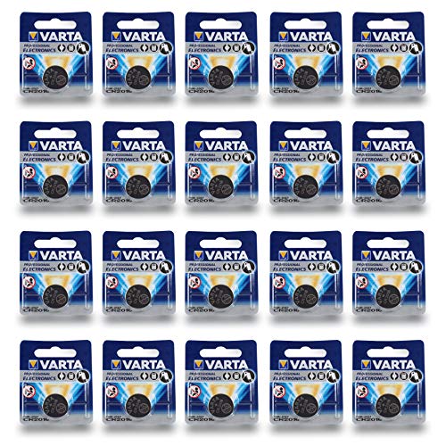 Varta Batterien Electronics CR2016 Lithium Knopfzelle 3V Batterie 20er Pack Knopfzellen in Original 1er Blisterverpackung