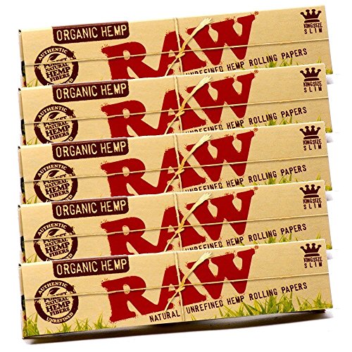 RAW Organic Zigarettenblättchen, aus Hanf, naturbelassen, 5 Heftchen